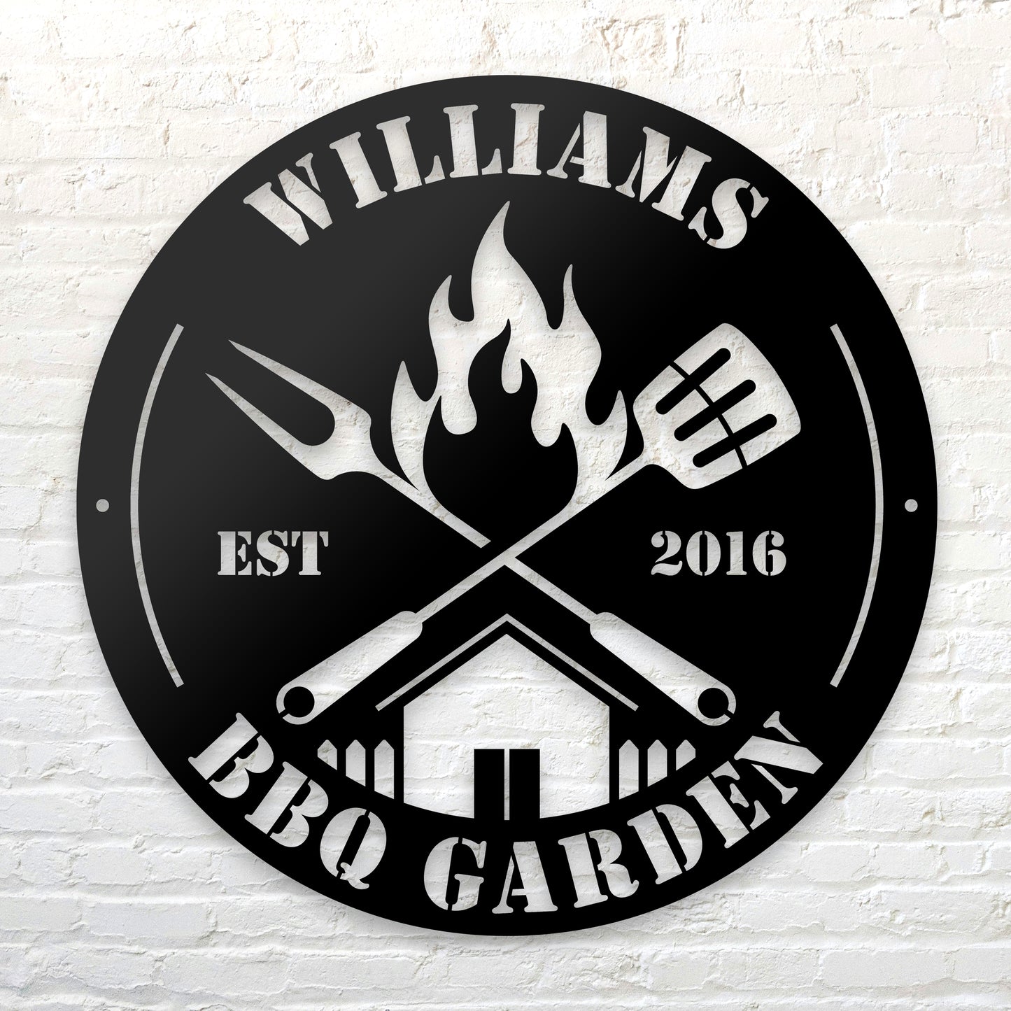 BBQ Grill Garden House Metal Sign