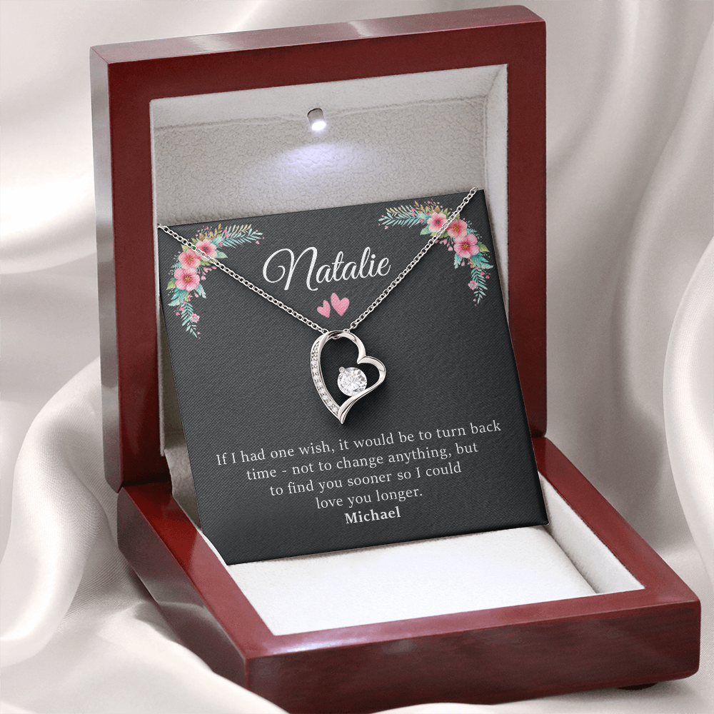 Personalized Forever Love Necklace Gift Box With Name - Black