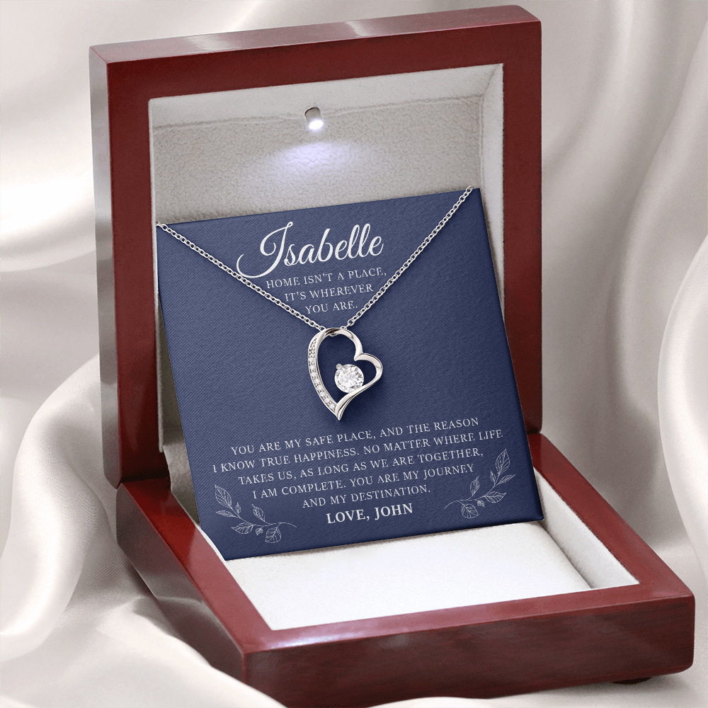 Personalized Forever Love Necklace Gift Box With a Message