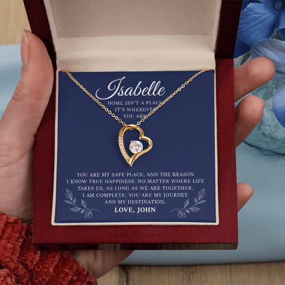 Personalized Forever Love Necklace Gift Box With a Message