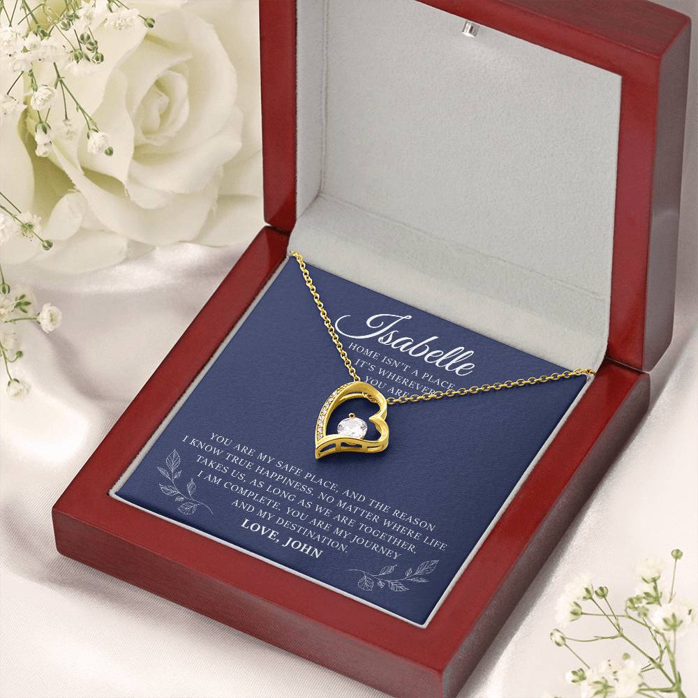 Personalized Forever Love Necklace Gift Box With a Message