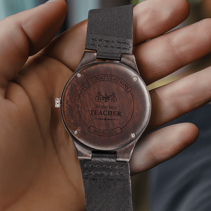 Personalized Engraved Wooden Watch With A Message