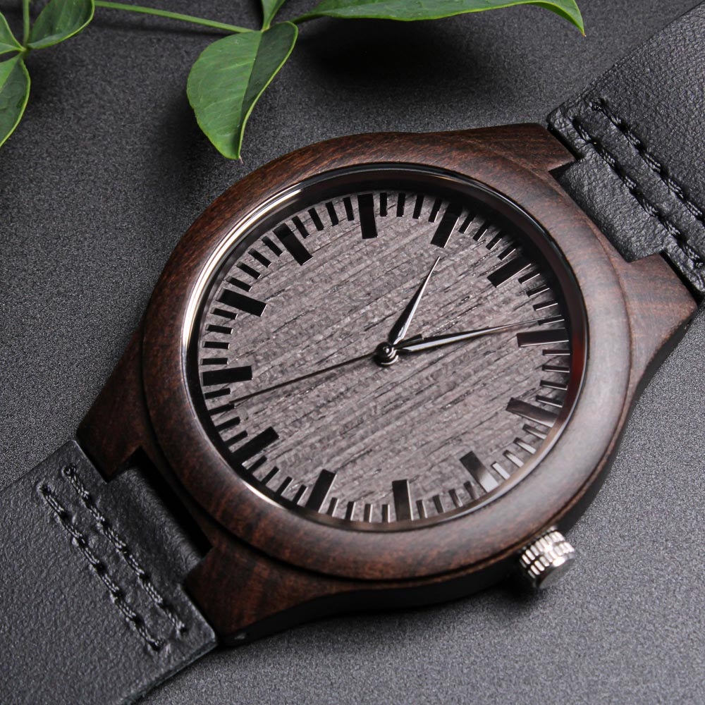 Personalized Engraved Wooden Watch With A Message