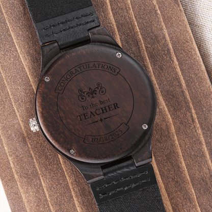 Personalized Engraved Wooden Watch With A Message