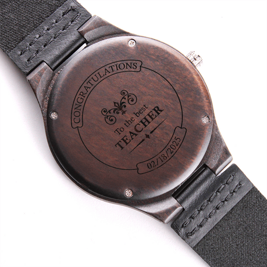 Personalized Engraved Wooden Watch With A Message