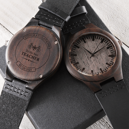 Personalized Engraved Wooden Watch With A Message