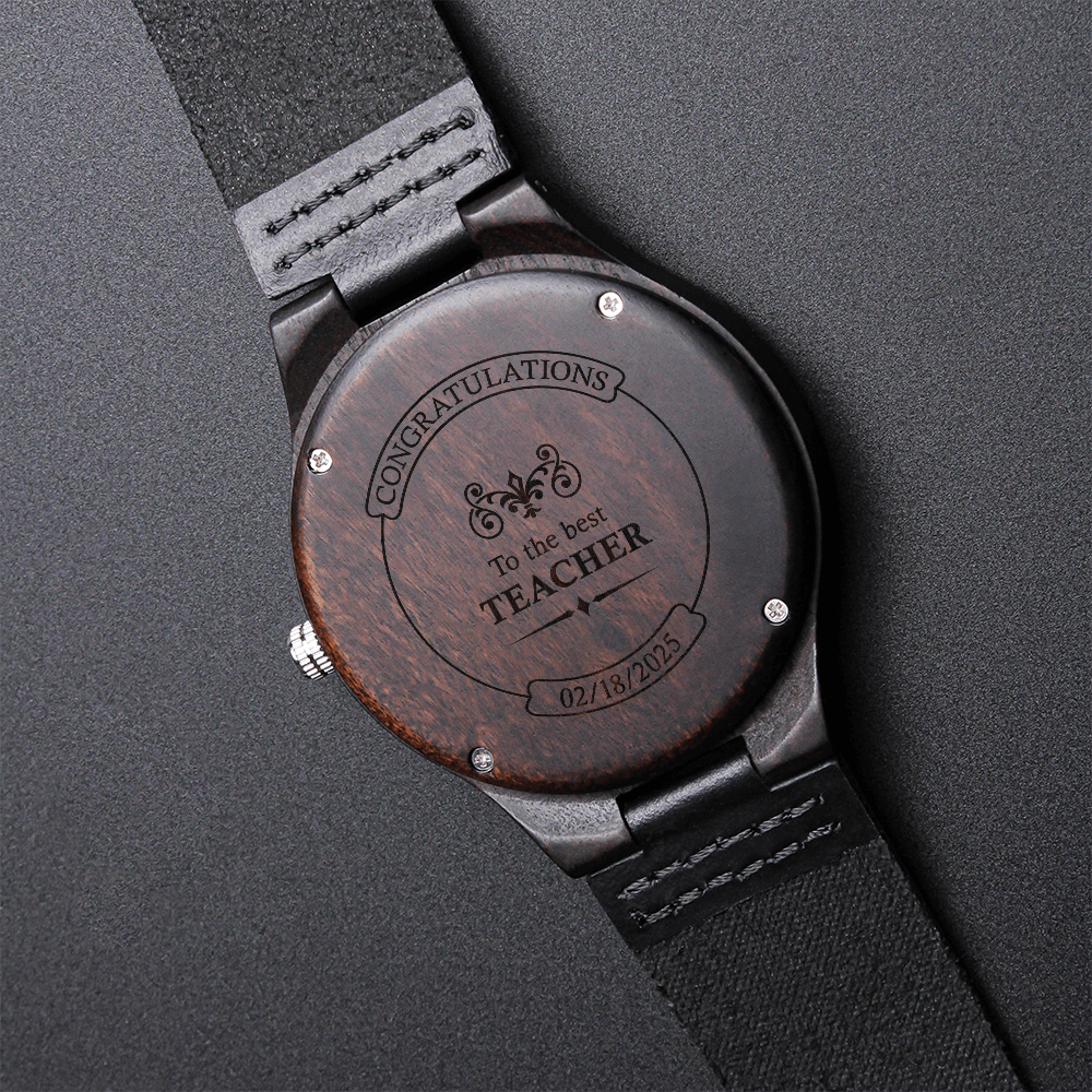 Personalized Engraved Wooden Watch With A Message