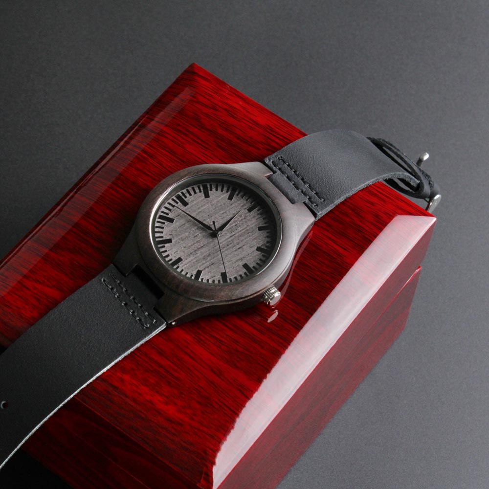 Personalized Engraved Wooden Watch With A Message