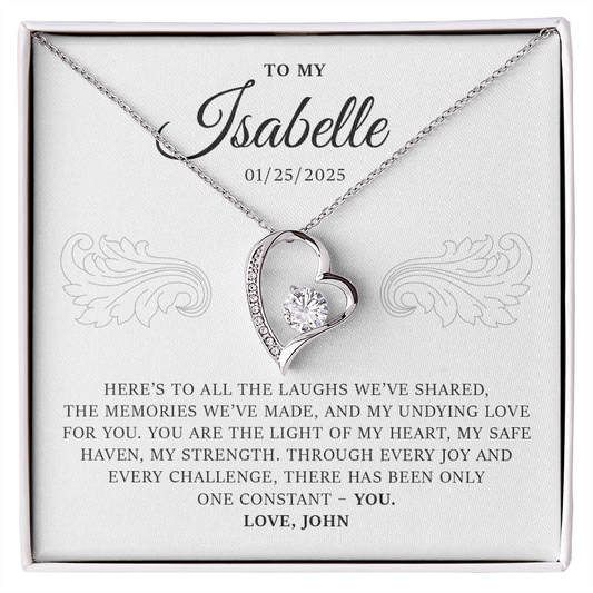 Personalized Forever Love Necklace Gift Box With a Message and a Name