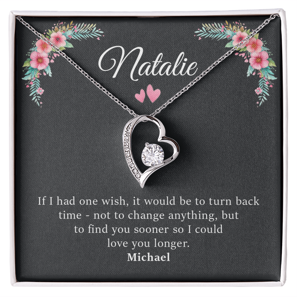 Personalized Forever Love Necklace Gift Box With Name - Black