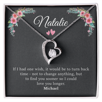 Personalized Forever Love Necklace Gift Box With Name - Black