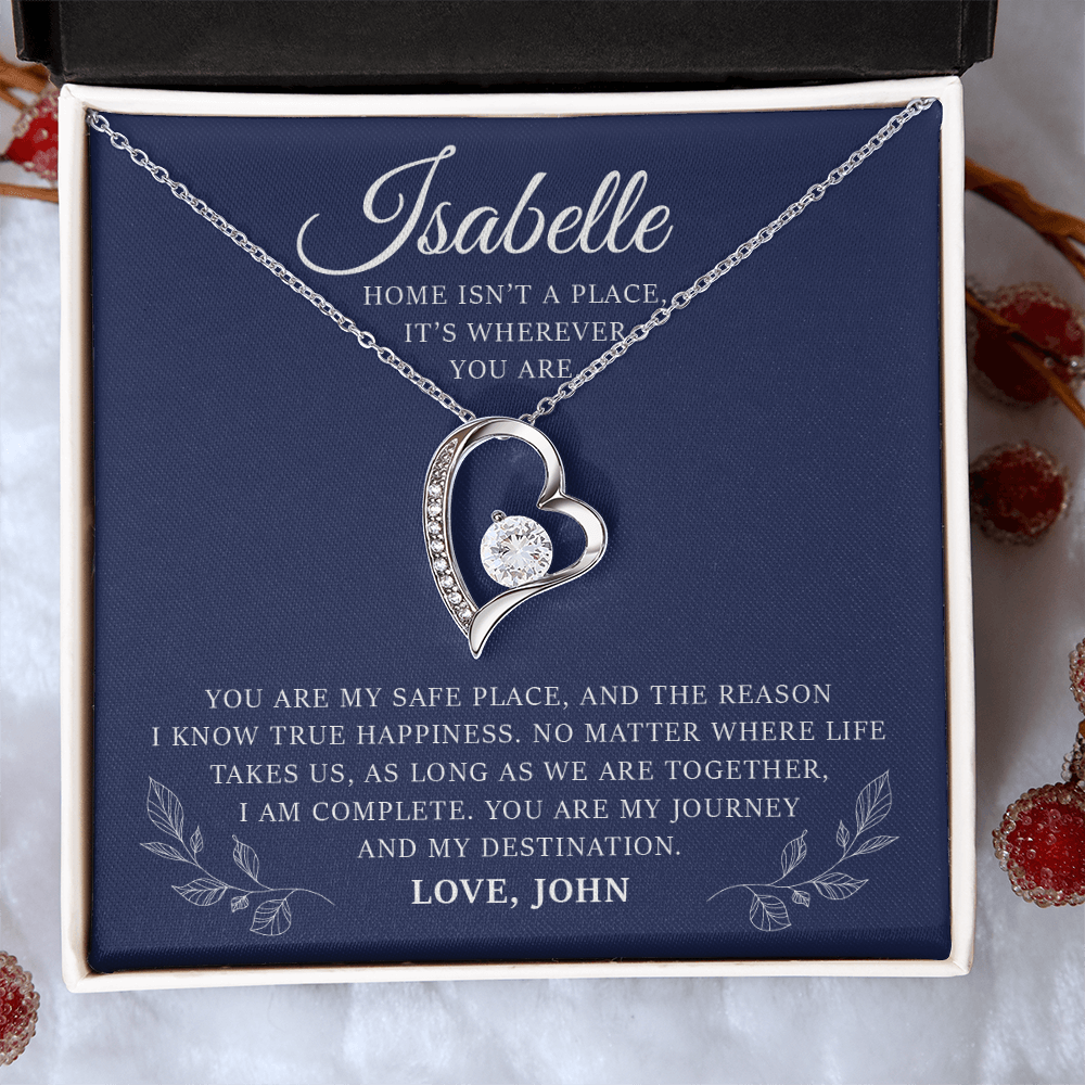 Personalized Forever Love Necklace Gift Box With a Message