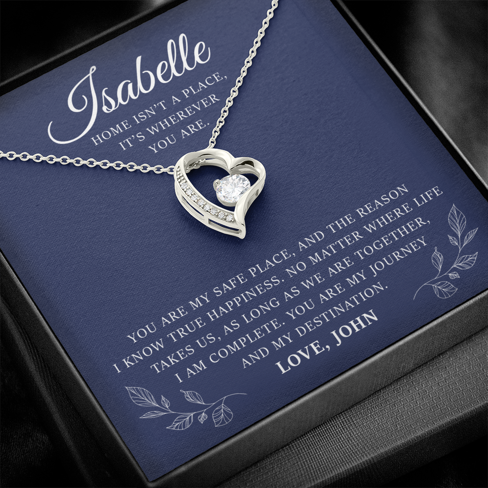 Personalized Forever Love Necklace Gift Box With a Message