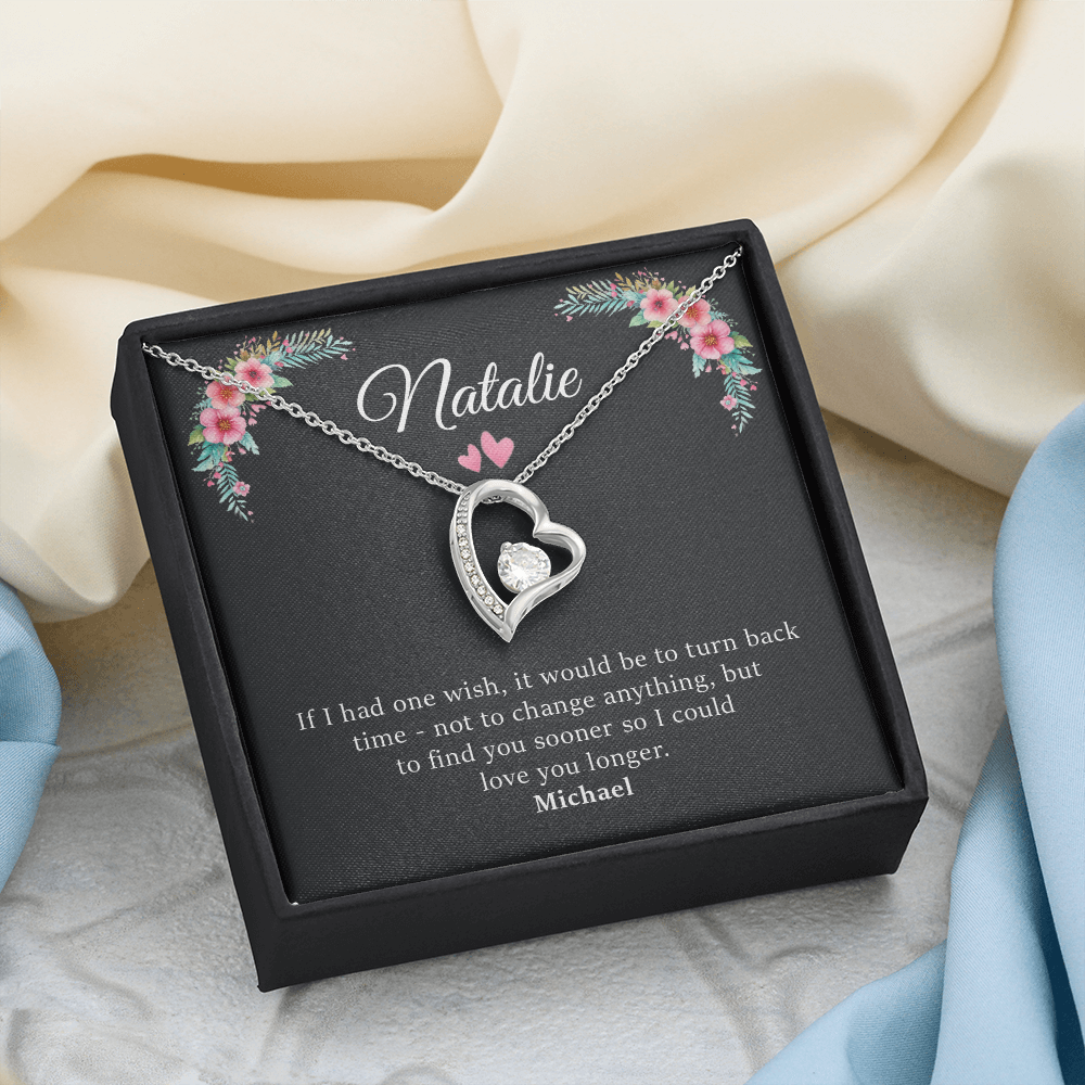 Personalized Forever Love Necklace Gift Box With Name - Black