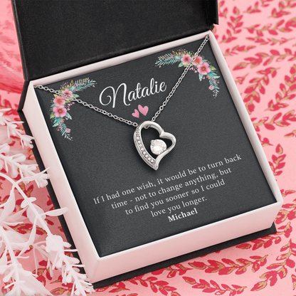 Personalized Forever Love Necklace Gift Box With Name - Black