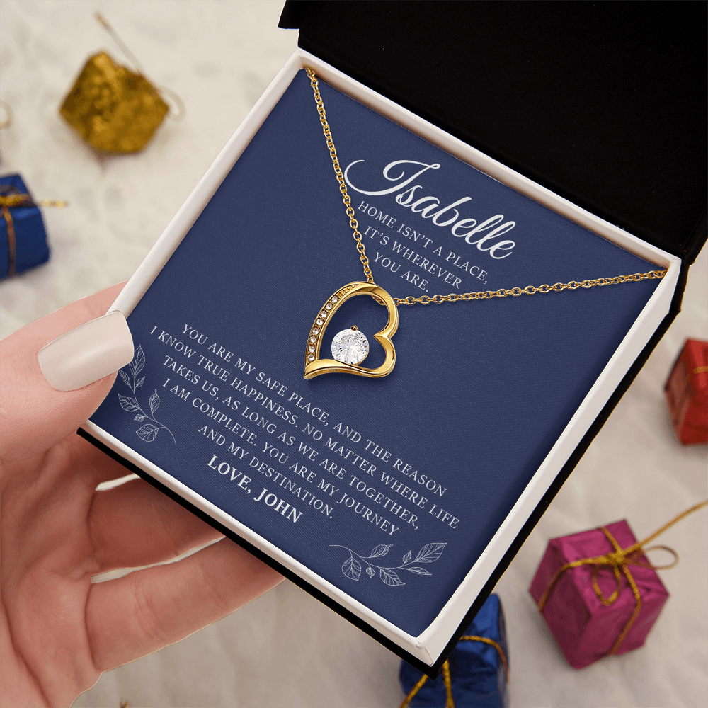 Personalized Forever Love Necklace Gift Box With a Message