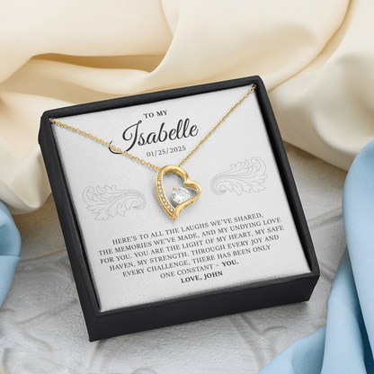 Personalized Forever Love Necklace Gift Box With a Message and a Name