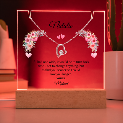 Personalized Keepsake Acrylic & Forever Love Necklace Bundle