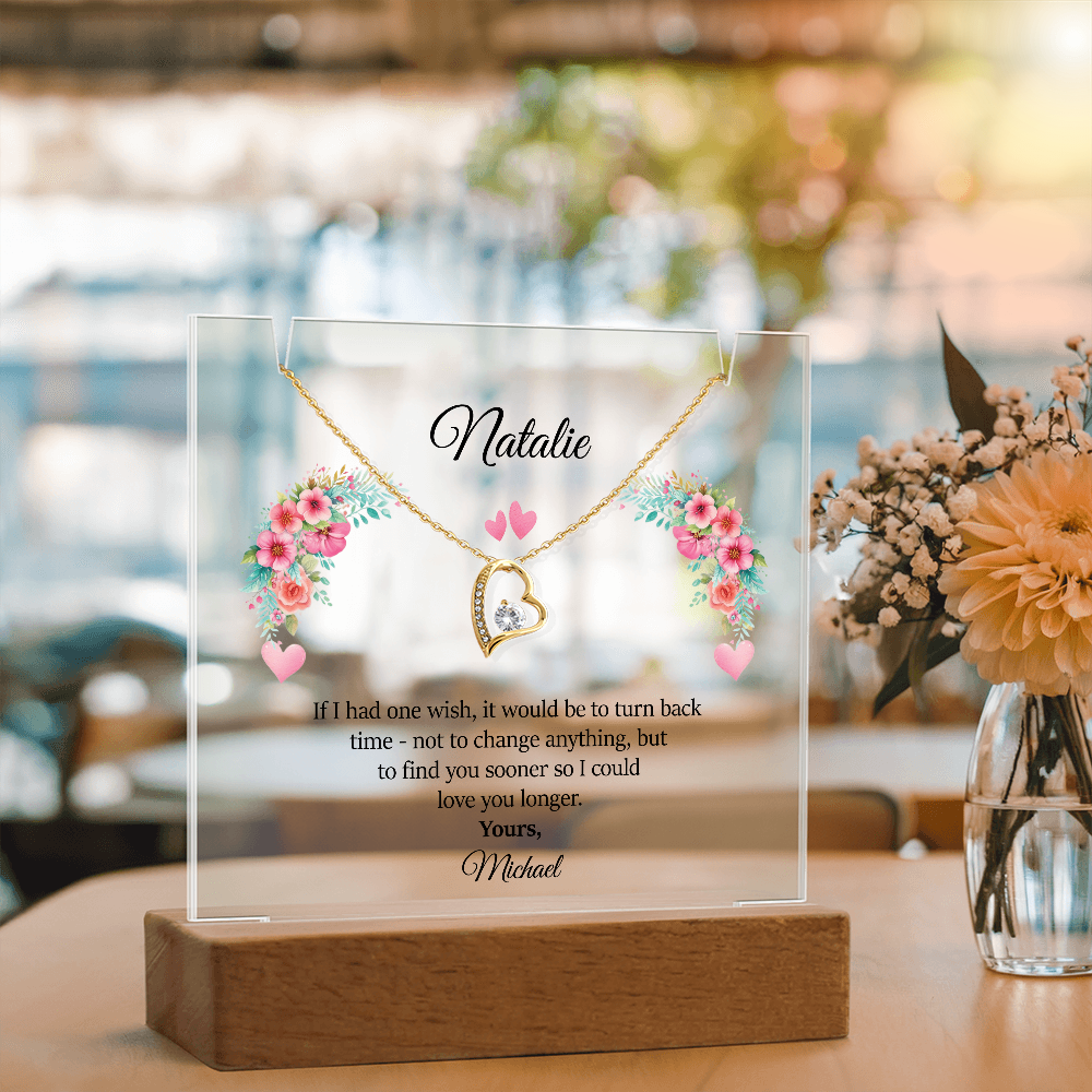 Personalized Keepsake Acrylic & Forever Love Necklace Bundle