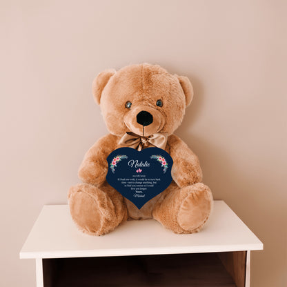 Personalized To Your Loved Teddy Bear With Heart Sign