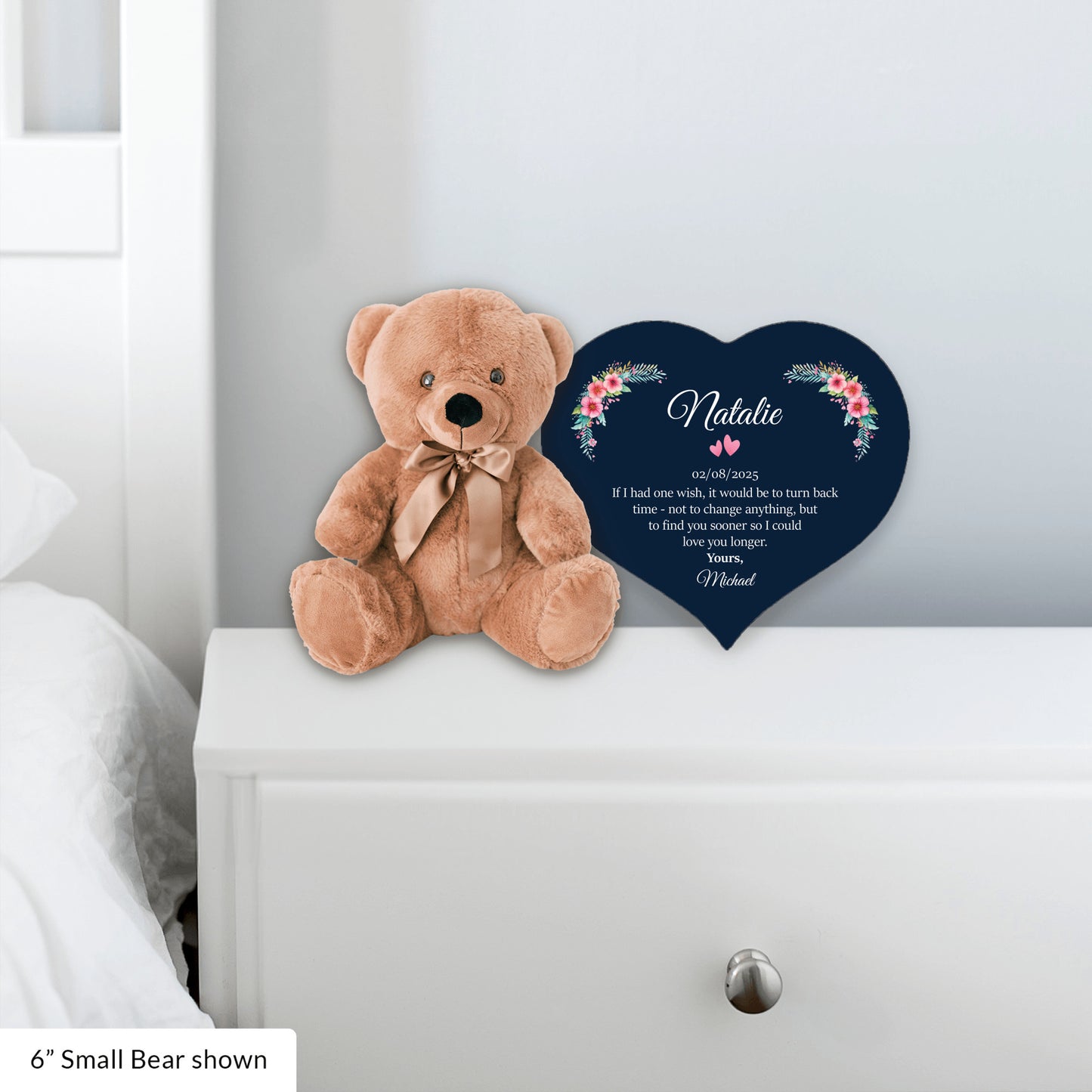 Personalized To Your Loved Teddy Bear With Heart Sign