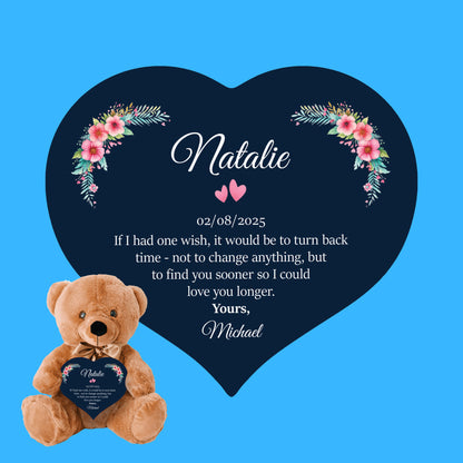 Personalized To Your Loved Teddy Bear With Heart Sign