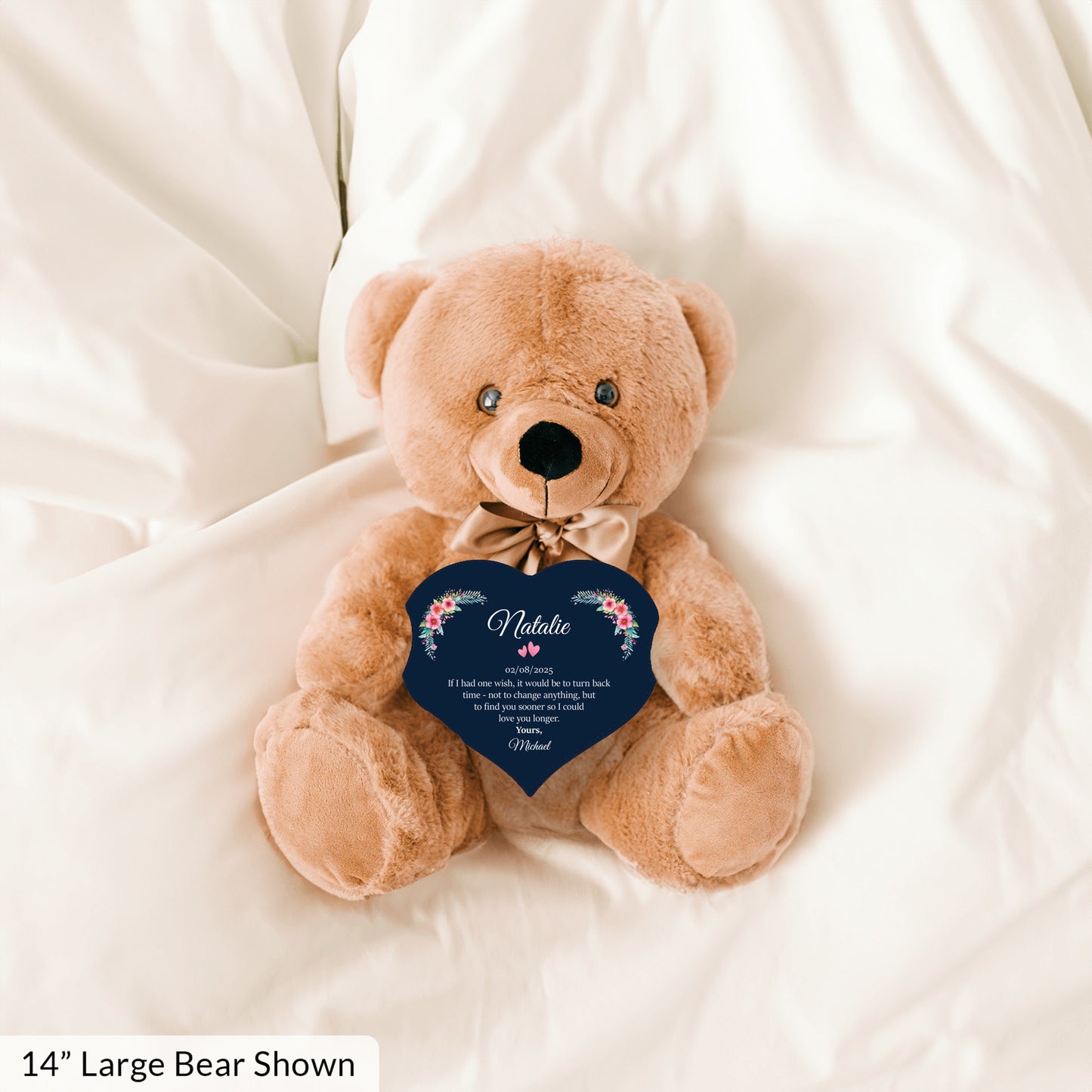 Personalized To Your Loved Teddy Bear With Heart Sign