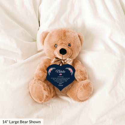 Personalized To Your Loved Teddy Bear With Heart Sign